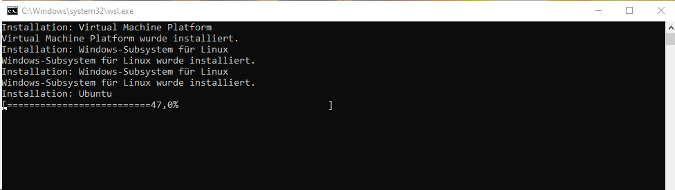 Windows: WSL Installation im Terminal